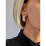 Yarım Halka Boru Model Full Taşlı Elegant Altın Kaplama Gold Renkli Çelik Küpe - 1207