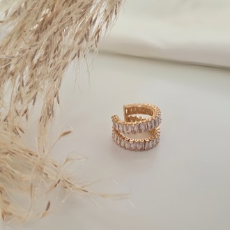 Vip Özel Seri Antialerjik Zirkon Taşlı Kıkırdak Gold Renk Küpe - 1823
