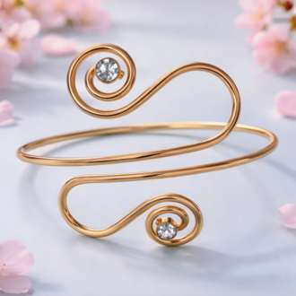 Spiral Yuvarlak Model Pazu Kol Bileziği Ayarlanabilir Bileklik- 1836