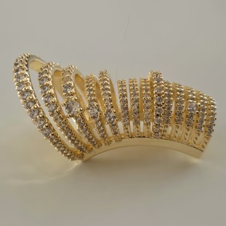 Ear Cuff Çoklu Sıra Zirkon Taşlı Kıkırdak Küpesi 4cm - 1838