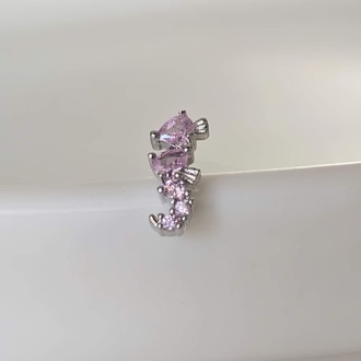 Deniz Atı Model Kıkırdak Piercing Tragus Helix Silver Gümüş Renk Küpe - 1433