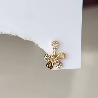 Sallantılı Fiyonk Kurdela Model Kıkırdak Piercing Tragus Helix Altın Gold Renk Küpe  - 1571