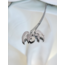 Melek Açılabilir Kanat Model Zirkon Taşlı Silver Gümüş Renkli Çelik Kolye - 1026