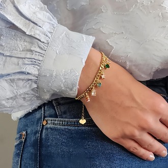 Renkli Baget Gurmet Model Silver Renk Çelik Bileklik - 1494
