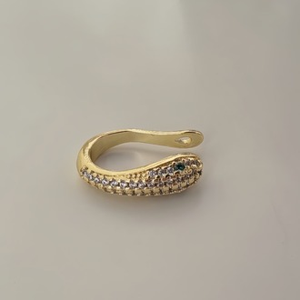 Minimal Yılan Model Taşlı Kıkırdak Cuff Gold Renk Küpe - 1821