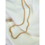 Zirkon Taşlı Su Yolu Rhinestone Uzun 72cm Gold Renk Kolye - 1098