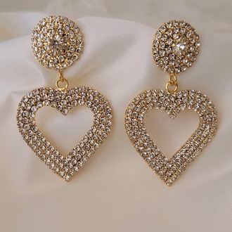 Kalp Love Aşk Sallantılı Model Altın Kaplama Küpe - 1361