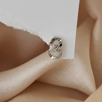 Gurmet Zincir Model Kıkırdak Tragus Helix Piercing Gümüş Renk Küpe - 1582