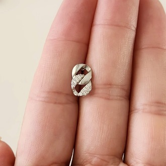 Gurmet Zincir Model Kıkırdak Tragus Helix Piercing Gümüş Renk Küpe - 1582