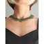 Etnik Bohem Kum Kristal Boncuk El Yapımı Salkım Yeşil Kolye - 836