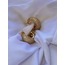 Yarım Halka Boru Model Full Taşlı Elegant Altın Kaplama Gold Renkli Çelik Küpe - 1207