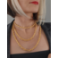 Top Zincir Modüler Örme Çelik Zincir Uzun Konsept Altın Kaplama Gold Renk Kolye - 1078