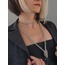 Top Zincir Modüler Örme Çelik Zincir Uzun Konsept Silver Renk Kolye - 1077