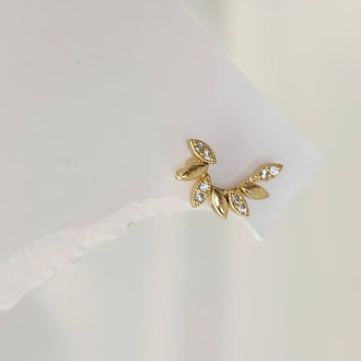 Buğday Başak Arpa Model Kıkırdak Piercing Tragus Helix Altın Gold Renk Küpe - 1569