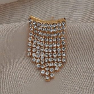 Sallantılı Minimal Beyoğlu Taşlı Gold Renk Küpe - 1740