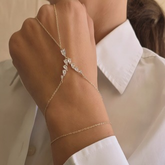 Markiz Kesim Zirkon Taşlı Y Model Gold Renk Şahmeran - 1856