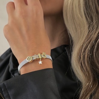 Mesh Charm Yıldız Yüzük Çelik Bileklik- 1796