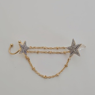 Yıldız Model Zirkon Taşlı Ear Cuff Kıkırdak Küpesi- 1839