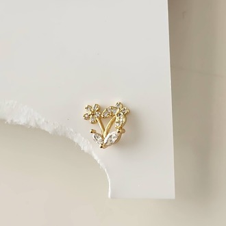 Kelebek Çiçek Yıldız Model Kıkırdak Piercing Tragus Helix Altın Gold Renk Küpe - 1575