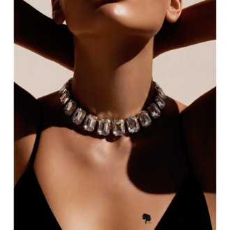Harmonia Elmas Görünümlü Baget Kare Model Choker Kolye - 1577
