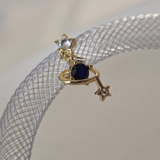 Galaksi Gezegen Satürn Yıldız Model Kıkırdak Piercing Tragus Helix Gold Renk Küpe - 1432