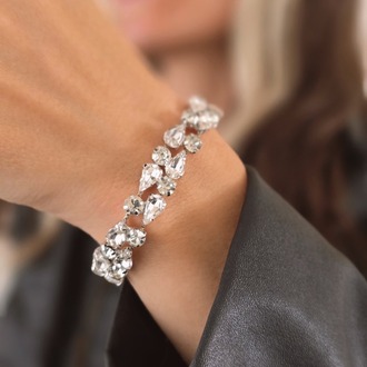 Geometrik Damla Çiçek Model Silver Renk Bileklik 1802