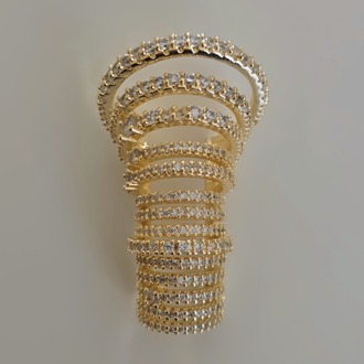 Ear Cuff Çoklu Sıra Zirkon Taşlı Kıkırdak Küpesi 4cm - 1838