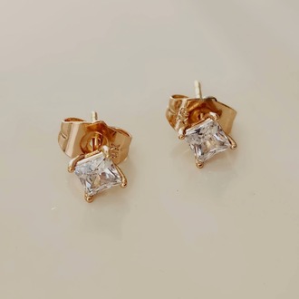 Xuping Kare Model Minimal Gold Çift Küpe - 1354