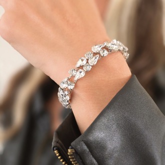 Geometrik Damla Çiçek Model Silver Renk Bileklik 1802