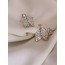 Kuş Çiçek Model Kristal Taşlı Küpe - 1223