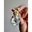 Kıvrımlı Plaka Bombeli Oval Silver Gold Çelik Küpe- 1239