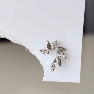 Buğday Başak Arpa Model Kıkırdak Piercing Tragus Helix  Gümüş Renk Küpe  - 1568