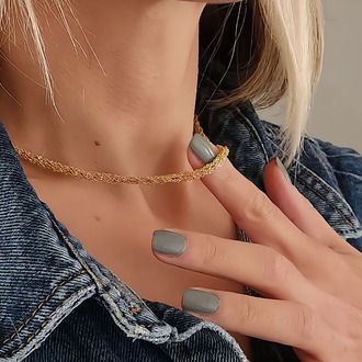 Zırh Örgü Zincir Model Çelik Zincir Dokuma Altın Kaplama İnce El Yapımı Kolye - 1333