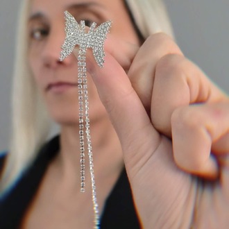 Kelebek Model Uzun Sallantılı Küpe - 1581