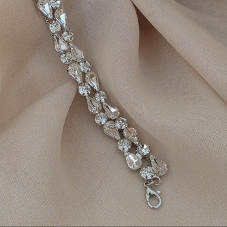 Geometrik Damla Çiçek Model Silver Renk Bileklik 1802