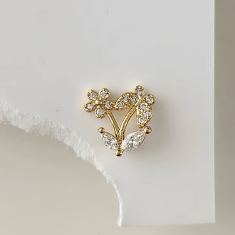 Kelebek Çiçek Yıldız Model Kıkırdak Piercing Tragus Helix Altın Gold Renk Küpe - 1575
