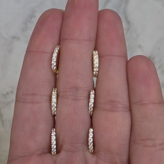 6'lı Zirkon Taşlı Gold Renk Küpe Seti 1cm- 1809
