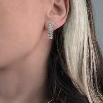 Kristal Taşlı Su Yolu Model Yılbaşı - Abiye - Düğün -Event Kolye Küpe Set- 1440