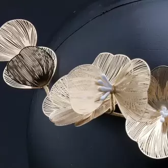 Gold Çiçekli Gelin Saç Aksesuar Seti Ve Çiçekli Bir Çift Küpe