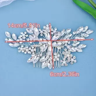 Kristal Taşlı  Tarak Toka, Gelin Saç Aksesuarı Topuz Tokası
