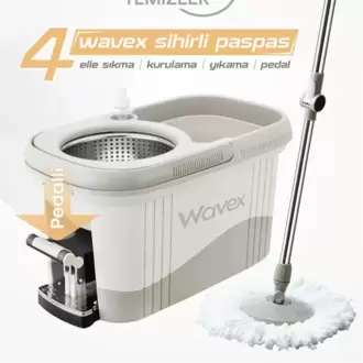 WAVEX Turbo Pedallı Temizlik Sistemi / 1 Adet Yedek Bez Hediye ( Toplam 2 Bez)