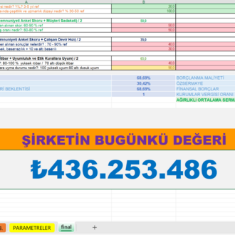 Şirket Değerleme Excel Tablosu