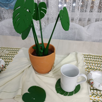 Monstera Plant Bardak Altlığı