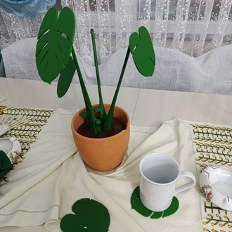 Monstera Plant Bardak Altlığı