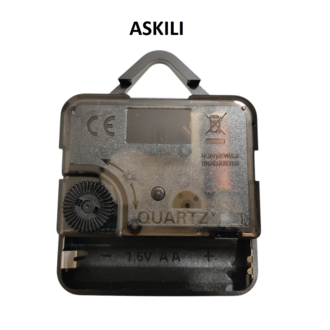 Askılı 14 mm Şaft Akar Sessiz Duvar Saati Mekanizması -Metal akrep-yelkovan-saniye