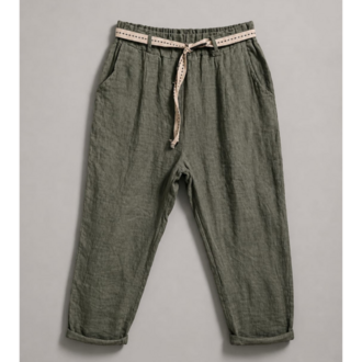 Olive Breeze Linen Pants