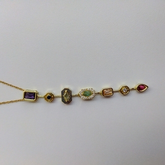 ÇELİK 7 ELEMENT GOLD Y KOLYE