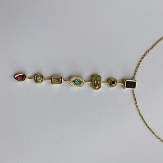 ÇELİK 7 ELEMENT GOLD Y KOLYE