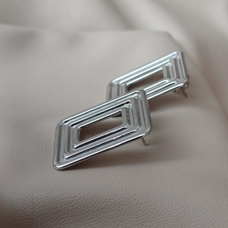 ÇELİK SİLVER DİKDÖRTGEN KÜPE