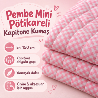 Pembe Pötikare Kapitone Kumaş